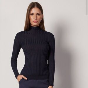 Ultrafine Cashmere Flat Rib Turtleneck